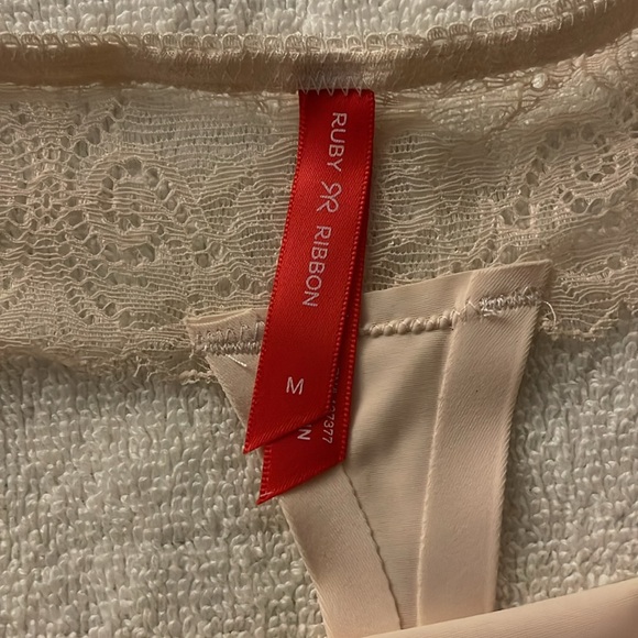 Ruby Ribbon Lace Trim Panties - Nude - Picture 2 of 6